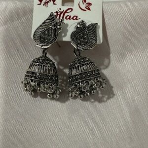 Elegant Silver Jhumka Earrings